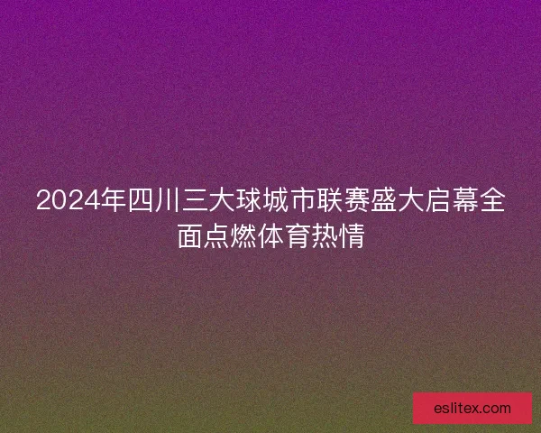 2024年四川三大球城市联赛盛大启幕全面点燃体育热情